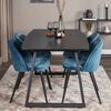 Venture Home Cadeiras de jantar Velvet 2 pcs veludo preto e azul