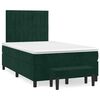 vidaXL Cama boxspring com colch&atilde;o 120x190 cm veludo verde-escuro