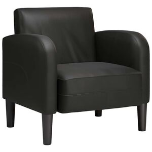 vidaXL Poltrona com apoios de bra&ccedil;os 54 cm couro artificial preto