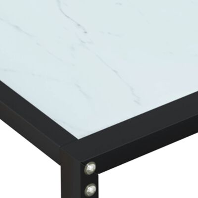 vidaXL Mesa consola mármore branco 140x35x75,5 cm vidro temperado