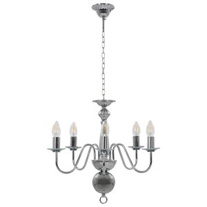 vidaXL Lustre de 5 l&acirc;mpadas E14 prateado