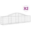 vidaXL Cestos gabião arqueados 2 pcs 200x30x40/60 cm ferro galvanizado