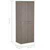 vidaXL Móvel arrumação jardim 65x45x172 cm PP aspeto madeira castanho