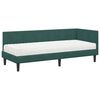 vidaXL Estrutura de Cama de Canto com Colch&atilde;o 2 pcs Verde Veludo