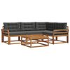 vidaXL Conjunto de Sof&aacute;s para Exterior 5 unid. Natural e Antracite