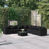 vidaXL 8 pcs conjunto lounge de jardim c/ almofad&otilde;es vime PE preto