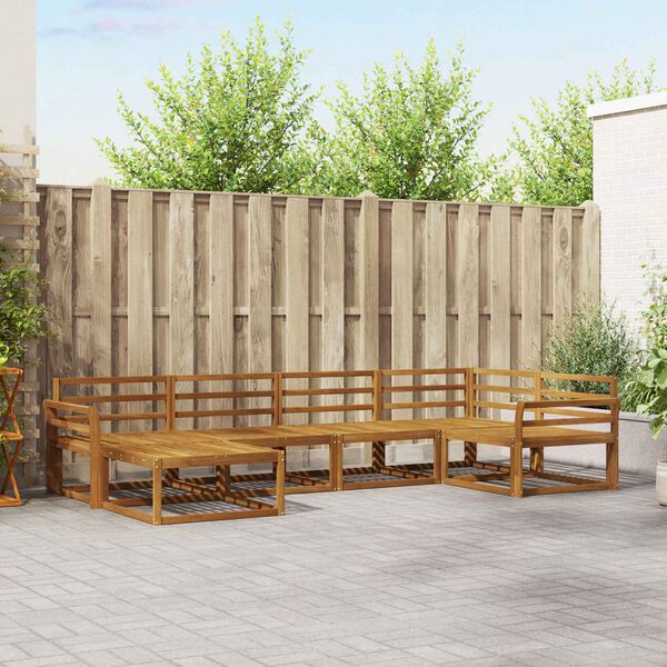 vidaXL Conjunto de Sof&aacute;s para Exterior 6 pcs Natural