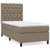 vidaXL Cama com molas/colch&atilde;o 80x200 cm tecido castanho-acinzentado
