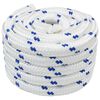 vidaXL Corda de Barco 25 m 4 Branco e Azul PP