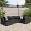 vidaXL 6 pcs conjunto lounge de jardim c/ almofadões vime PE preto