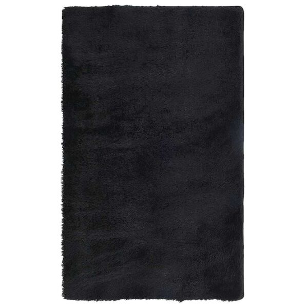 vidaXL Tapete shaggy de pelo alto NAVARRA 80x150 cm poliéster preto