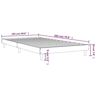 vidaXL Estrutura cama 100x200 cm derivados de madeira cinzento sonoma