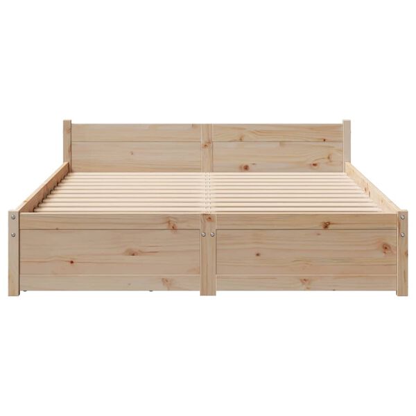 vidaXL Cama sem colch&atilde;o 140x190 cm madeira de pinho maci&ccedil;a