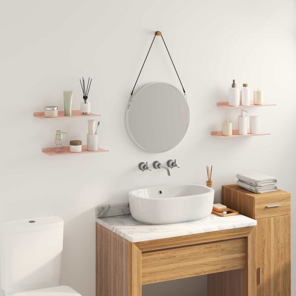 vidaXL Prateleira Flutuante 4 pcs Rosa 40 x 18 x 2,5 cm A&ccedil;o