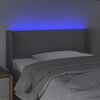 vidaXL Cabeceira de cama c/ luzes LED tecido 93x16x78/88cm cinza-claro
