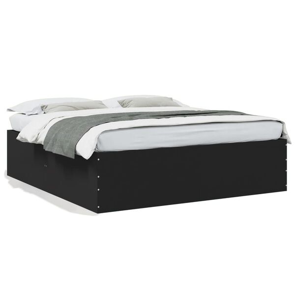 vidaXL Estrutura de cama 200x200 cm derivados de madeira preto