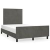 vidaXL Estrutura de cama sem colch&atilde;o 120x190 cm Veludo cinza escuro