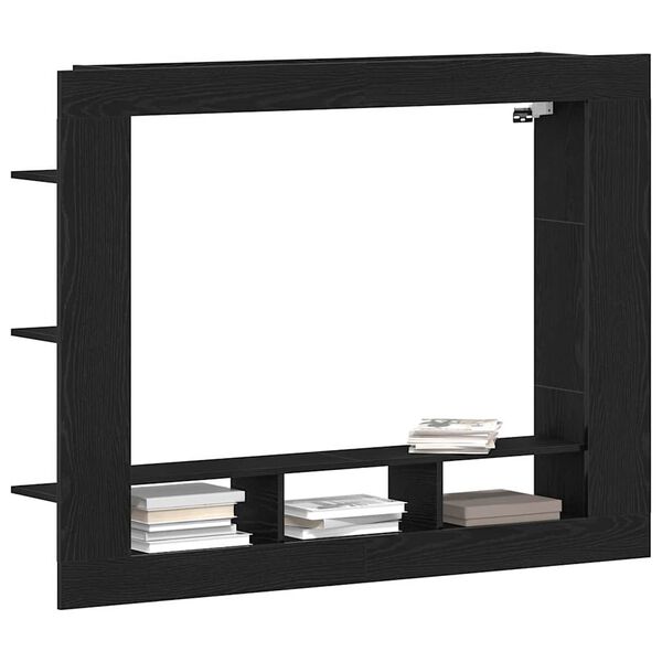 vidaXL Gabinete para TV Carvalho preto 152 x 22 x 113 cm
