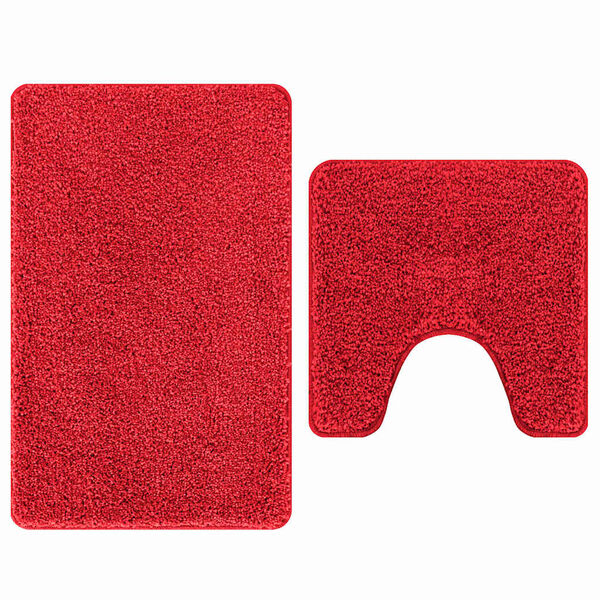 vidaXL Conjunto de Tapetes de Banho Antiderrapantes 2 pcs Vermelho PP