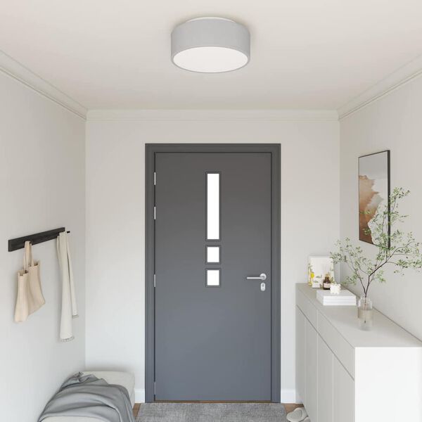 vidaXL L&acirc;mpada de teto com holofotes Cinzeto 38 x 38 x 13,5 cm tecido