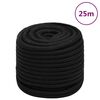 vidaXL Corda de trabalho 18 mm 25 m poli&eacute;ster preto