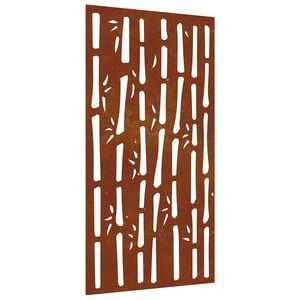 vidaXL Decora&ccedil;&atilde;o p/ muro de jardim 105x55 cm a&ccedil;o corten design bambu