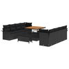 vidaXL Conjunto de Sof&aacute; de Jardim Preto