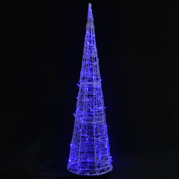 vidaXL Pir&acirc;mide de ilumina&ccedil;&atilde;o decorativa com LEDs acr&iacute;lico 120 cm azul