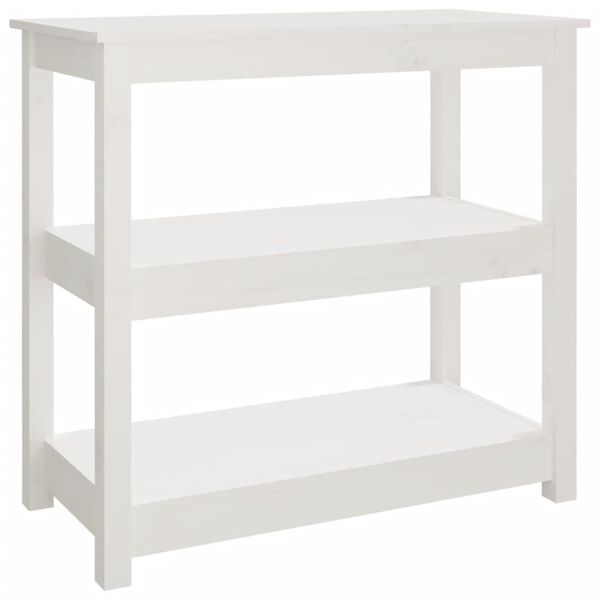 vidaXL Mesa consola 80x40x74 cm madeira de pinho maci&ccedil;a branco