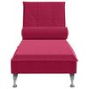 vidaXL Chaise lounge de massagem com rolo veludo vermelho tinto