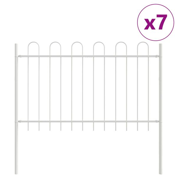 vidaXL Cerca para Jardim 7 pcs Branco 11,9 x 0,8 m