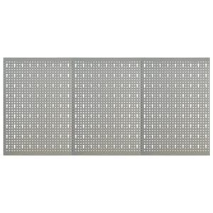 vidaXL Placas perfuradas de parede 3 pcs 40x58 cm a&ccedil;o