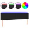 vidaXL Cabeceira de cama c/ LED couro artificial 180x5x78/88 cm preto