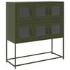 vidaXL Aparador 100,5x39x107 cm a&ccedil;o laminado a frio verde-azeitona