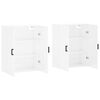 vidaXL Arm&aacute;rios de parede 2 pcs 69,5x34x90 cm branco brilhante