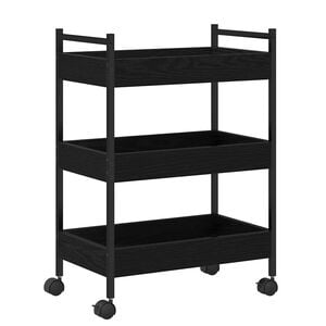 vidaXL Carrinho de Cozinha Carvalho preto 50 x 30 x 70 cm