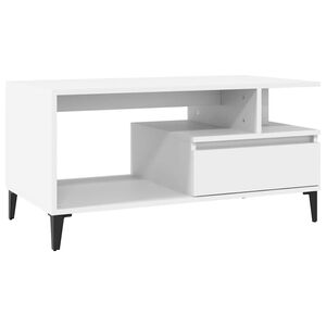 vidaXL Mesa de centro 90x49x45 cm derivados de madeira branco
