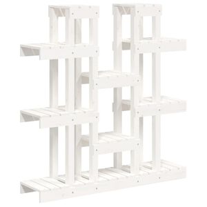 vidaXL Suporte para plantas 104,5x25x109,5 cm pinho maci&ccedil;o branco
