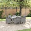 vidaXL Conjunto de Jantar para Jardim 7 pcs Cinzento-claro Rattan Polt