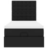 vidaXL Estrutura de cama otomana com colchão preto couro falso