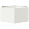 vidaXL Vaso/floreira de jardim hexagonal 104x90x45 cm a&ccedil;o branco