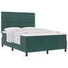 vidaXL Cama Box com colch&atilde;o Verde Escuro 140 x 200 cm Veludo