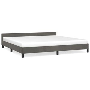 vidaXL Estrutura de cama sem colch&atilde;o 200x200 cm veludo cinzento-escuro