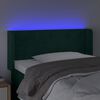 vidaXL Cabeceira cama c/ luzes LED veludo 83x16x78/88 cm verde-escuro