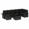 vidaXL 8 pcs conjunto sof&aacute;s de jardim com almofad&otilde;es vime PE preto