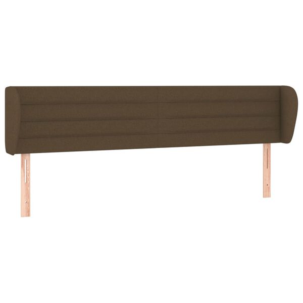vidaXL Cabeceira de cama c/ abas tecido 183x23x78/88cm castanho-escuro
