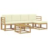 vidaXL Conjunto de Sof&aacute;s para Exterior 6 pcs Branco e Creme