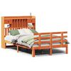 vidaXL Cama c/ estante sem colch&atilde;o 120x190cm pinho maci&ccedil;o castanho-mel