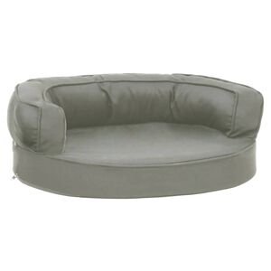 vidaXL Cama para cães ergonómica 60x42 cm aspeto linho cinzento