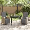 vidaXL Conjunto de Jantar para Jardim com almofada 3 pcs Bege vime PE